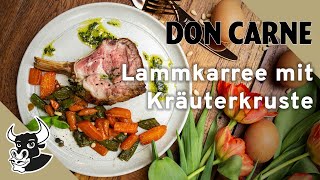 Lammkarree mit Kräuterfüllung und Gemüse  Rezept  DON CARNE [upl. by Anabel]