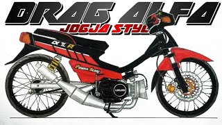 Cara menggambar motor drag Jogja style cara menggambar motor drag Alfa 2tak [upl. by Asilana717]