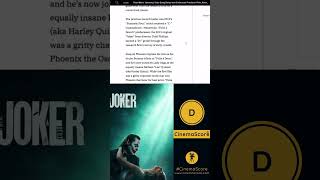 Joker 2 COMPLETELY LOST the AUDIENCE  Lowest Cinemascore EVER joker2 cinemascore [upl. by Aneekat289]