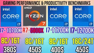 I712700KF VS R75800X VS I711700K VS I710700K BEST GAMING CPU IN 2021 [upl. by Rolyab]