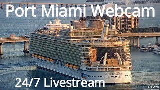 LIVE  Port Miami Webcam with VHF Marine Radio Feed from PTZtv [upl. by Halimeda]