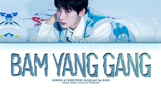 WORLD TOUR FATE PLUS ENHYPEN Sunoo 엔하이픈 선우 Bam Yang Gang 밤양갱 Original BIBI Lyrics [upl. by Notyal]