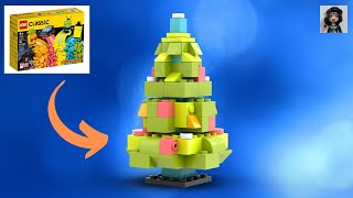 CHRISTMAS TREE Lego classic 11027 ideas How to build [upl. by Odlanra]