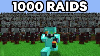 I Won 1000 Raids in Minecraft [upl. by Anniram]