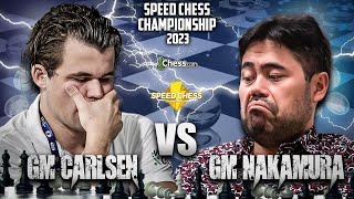 BUMALAGBAG ng BLUNDERACIOUS  Carlsen vs Nakamura Speed Chess Finals 2023 [upl. by Yddub]