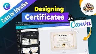 How to Design Certificates in Canva  Step by Step Guide by Genius Junkie [upl. by Naashom368]