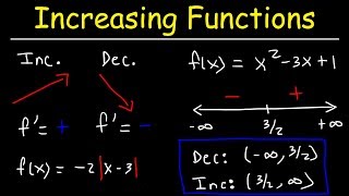 Increasing and Decreasing Functions  Calculus [upl. by Ybbob766]