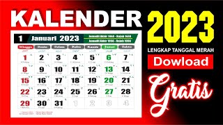 Kalender 2023 lengkap dengan tanggal merah masehi Hijriyah jawa  Download kalender Gratis [upl. by Heater]