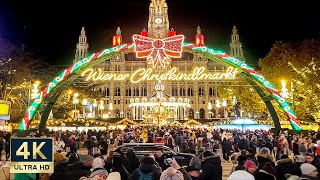 Vienna Christmas Market 2022 🇦🇹 4K Rathausplatz Walking Tour 2022 [upl. by Segroeg]