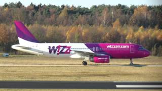 Eindhoven Airport 22112012 Airbus 320 WizzAir Arrival [upl. by Ketchan]