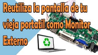 Convierte la pantalla de tu Laptop o portátil vieja en un monitor o TV adicional [upl. by Walke]