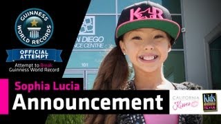 Sophia Lucia  Attempt to Break Guinness World Record Announcement [upl. by Camellia]