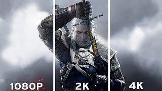 The Witcher 3 Wild Hunt  1080p vs 2K vs 4K Graphics Comparison 4K [upl. by Ilarin]