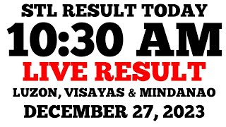 STL Result Today 1030AM Draw December 27 2023 Wednesday STL LIVE Result Luzon Visayas and Mindanao [upl. by Adlei]