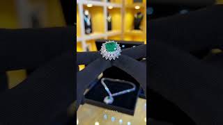 Omnia Thalia Green Ring In 925 Silver High Quality Simulated diamonds [upl. by Lirbij]