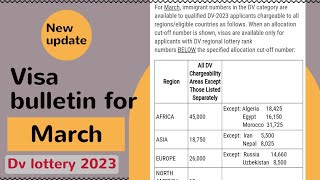 visa bulletin for March  DV LOTTERY 2023 New update [upl. by Gonnella]