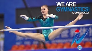 MUSTAFINA Aliya RUS – 2014 Artistic Worlds Nanning CHN – Qualifications Uneven Bars [upl. by Freud187]