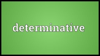 Determinative Meaning [upl. by Killam631]