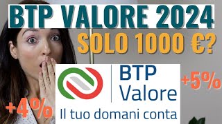 BTP VALORE 2024 Ha senso investire 1000 euro nel nuovo Buono Tesoro Poliennale [upl. by Parent138]