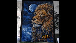 Customized handmade marble mosaic lion mural mosaicart mosaicartwork mosaicartist stonemosaic [upl. by Dnalyag]