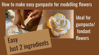 How to make an easy sugar gumpaste for flowers Easy recipe [upl. by Ingeborg]