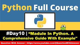 Modules in Python  Python tutorial  Day 10 python python3 pythonprogramming pythonforbeginners [upl. by Sad]