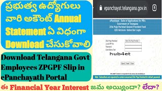 GPF Account balance check online  GPF  ZPGPF Slips Telangana Employees GPF Statement Download [upl. by Kathrine]