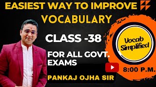 VOCAB FOR ALL  SSC CGL ENGLISH  VOCAB BY PANKAJ OJHA SIR [upl. by Randolph]