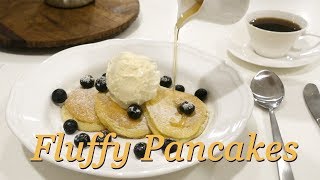 No Oven Baking Cake  노오븐 수플레 팬케이크 만들기 먹방  Fluffy Pancake Recipe パンケーキ [upl. by Auhsohey]