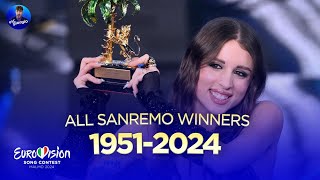 🇮🇹 Sanremo All Winners  Tutti i Vincitori 19512024 [upl. by Anemaj]