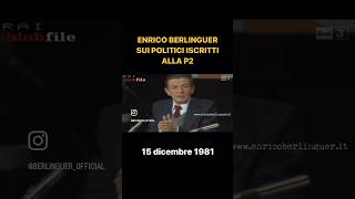 Enrico Berlinguer sulla Questione Morale e la P2 [upl. by Howund]