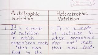 Difference between Autotrophic Nutrition and Heterotrophic Nutrition [upl. by Eirac]