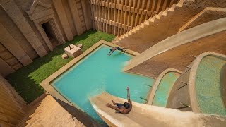 How We Build Underground Tunnel Water Slide Park Into Swimming Pool house [upl. by Gerta935]