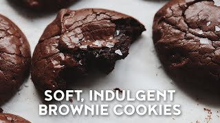 Soft Fudgey Brownie Cookies Recipe  ブラウニークッキー  브라우니 쿠키 [upl. by Leumel]