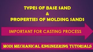 Properties of Moulding Sand Used in Casting Process  Types of Molding sand properties  casting [upl. by Hodgkinson647]