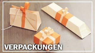 3 hübsche VERPACKUNGEN basteln  ohne Kleber  für Valentinstag Muttertag  Hochzeit [upl. by Oremoh807]