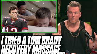 Pat McAfee Tried One Of Tom Bradys TB12 Recovery Massages [upl. by Siravart]