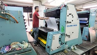 MAN ROLAND 4 Color Printing Process AZ Full Video [upl. by Ayrb806]