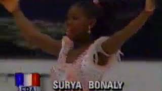 Surya Bonaly 1993 European Championship long program CBC television coverage 3rd consecutive gold [upl. by Nonnaihr]