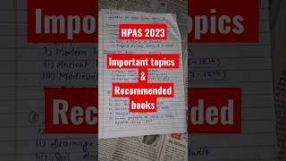 Hpas 2023 important topics and books hpas [upl. by Atinod]