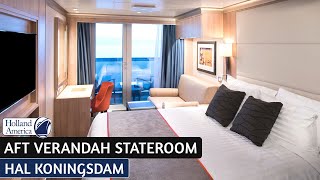 HAL Koningsdam  AftFacing Verandah Stateroom Full Tour amp Review 4K  Holland America Line [upl. by Aliahs]