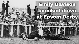 4th June 1913 Suffragette Emily Wilding Davison knocked down by a racehorse at the Epsom Derby [upl. by Paske]