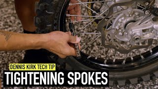 How to Properly Tighten Spokes  Dennis Kirk Tech Tip [upl. by Ledoux]