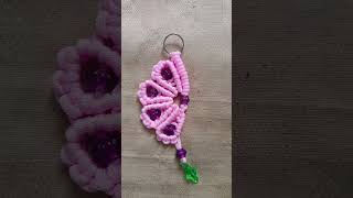 Macrame Keychain Simple Design youtubeshorts [upl. by Yboc]