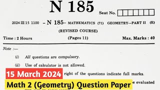 MH 10th Math 2 SSC Board Paper 2024  Geometry SSC Board Sample Question Paper 2024 [upl. by Leimad]