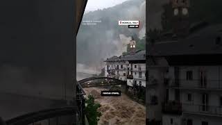 Torrential rain causes massive flooding landsides in northern Italy [upl. by Osy]