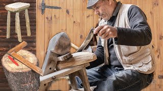 Old Style Carpenter Makes Oak Stool With Hand Tools [upl. by Harbert]