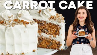 EASY CARROT CAKE RECIPE with Cream Cheese Frosting [upl. by Benedix]