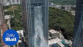 This is the amazing waterfall building in Guiyang City China [upl. by Sivrup]