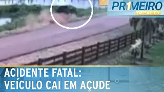 Acidente Motorista morre após caminhonete cair em açude  Primeiro Impacto 260224 [upl. by Unam]